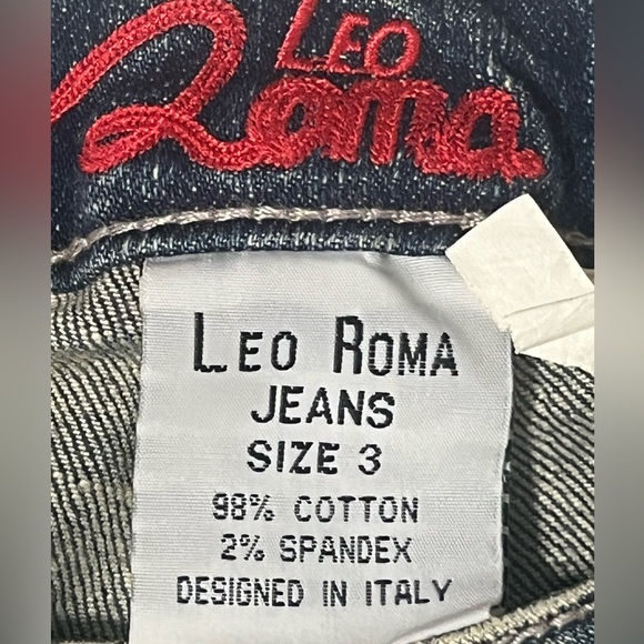 Leo Roma Italy vintage sequin beaded stone washed Capri flared denim jeans New - Picture 10 of 10